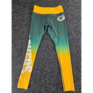 NFL Team Apparel Green Bay Packers Ombre Leggings Womens Small Green Yellow Logo